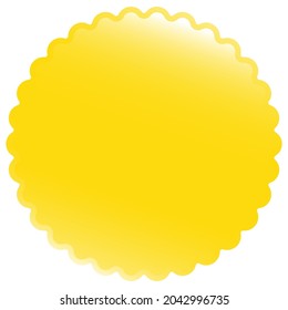 Rounded, fluffy price tag, label starburst, sunburst element