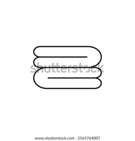 Rounded the folded bath towels icon line art vector