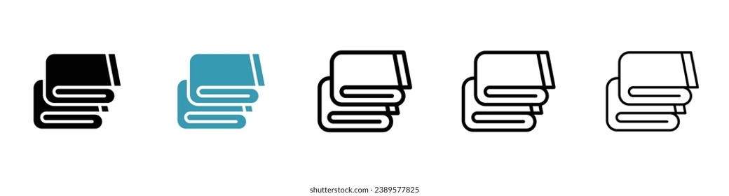 Rounded the folded bath towels line icon set. Small baby towel symbol for UI designs.