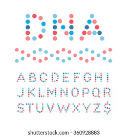 Rounded font. Vector alphabet with dots effect letters.
