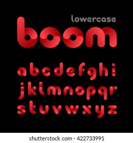 Rounded Font. Vector Alphabet With Gradient Effect Letters.