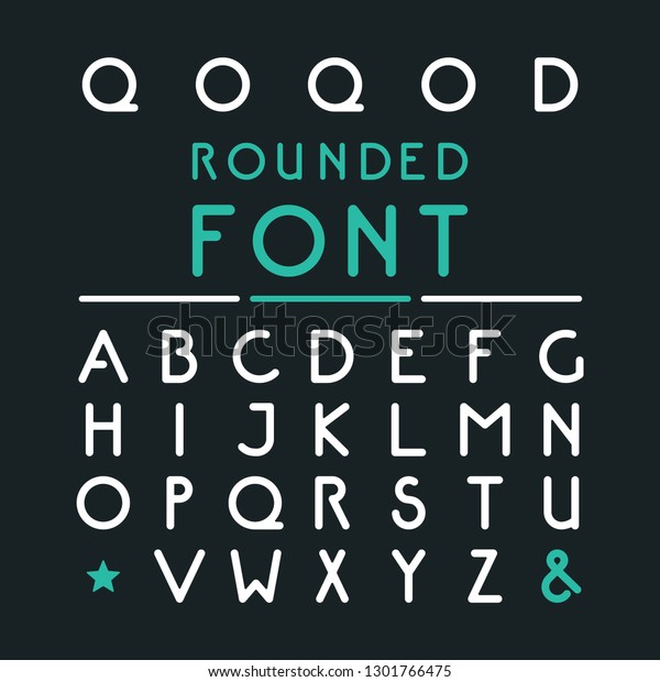 Rounded Font Vector Letters Set Monogram Stock Vector (Royalty Free ...