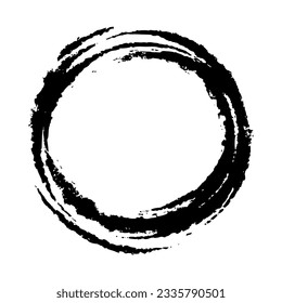 Rounded frame brush. Black circled brush isolated on white background