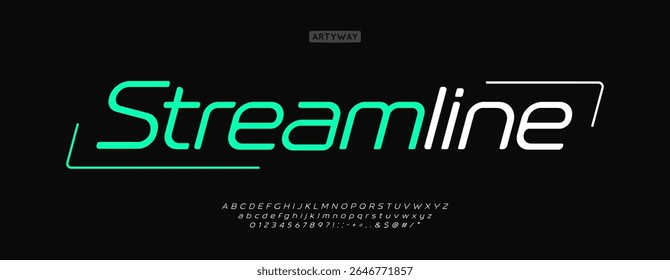 Rounded Futuristic Alphabet Sans Serif Cyber Sleek Font, Speed Technology Typeface with Rounded Italic Symbols. Minimalistic Letters Numbers Typeset for Digital Sport Logo Headline. Vector Typeset
