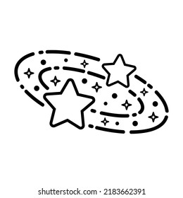 Rounded Galaxy With Two Large Star Shapes Flat Icon Design