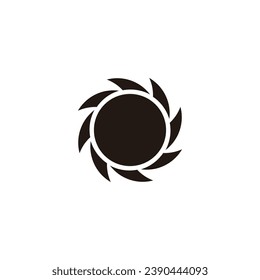 Rounded, gear geometric symbol simple logo vector