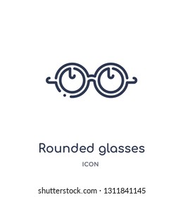 rounded glasses icon from people outline collection. Thin line rounded glasses icon isolated on white background.