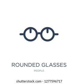 rounded glasses icon vector on white background, rounded glasses trendy filled icons from People collection, rounded glasses vector illustration