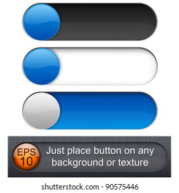 Rounded glossy sliders. Eps10 vector. Different blending slider modes were used. You can easy place relay on any background or texture.