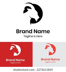 
Rounded goat head logo design
