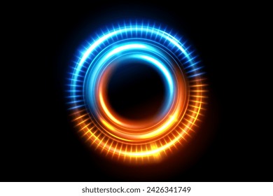 Rounded Gold Blue Light Shiny, Suitable For Product Advertising, Product Design and Other, Vector Illustration