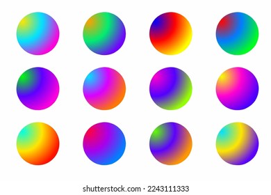 Rounded gradient sphere button. Colorful Gradient
