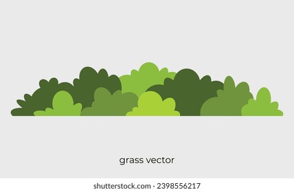 rounded grass illustration in flat style