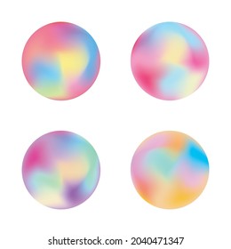 Rounded holographic gradient button. Vector templates for placards, banners, flyers, presentations and reports