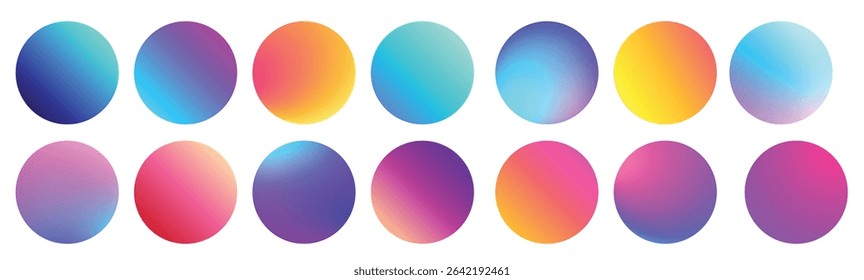 rounded holographic gradient spheres multicolor circle gradients