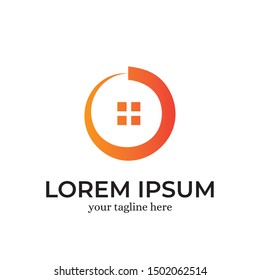 Rounded Home Logo Design Template Inspiration - Vector