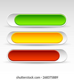 Rounded Horizontal Power Buttons. Sliding On, Off, Standby Buttons. Interface Elements