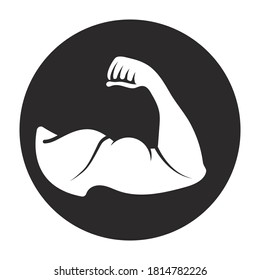 Die Stärke des menschlichen Arms umrundet oder biceps brachii flaches Symbol