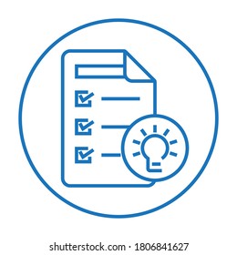 Rounded The Hypothesis Icon Or Basic Assumption With Light Bulb Vector For Apps Or Websites