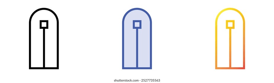 icono redondeado. Lineal, relleno azul y diseño de estilo degradado aislado sobre fondo blanco