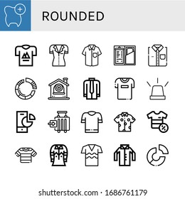 rounded icon set. Collection of Check, T shirt, Shirt, Pie chart, Cctv, Tshirt, Emergency, Check in icons