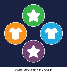 Rounded icons set. set of 4 rounded filled icons such as star