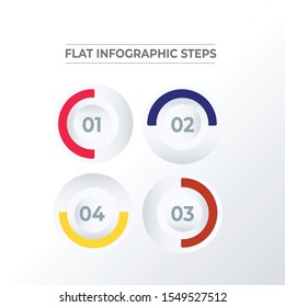 rounded infographic template design. Business concept infograph with 4 options, steps or processes. Vector visualization can be used for workflow layout, diagram, annual report, web