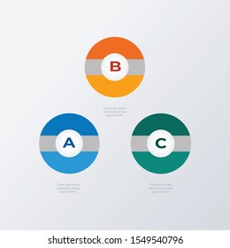 Rounded infographic template design. Business concept info graph with 3 options, steps or processes. Vector visualization can be used for workflow layout, diagram, annual report, web