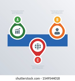 Rounded infographic template design. Business concept infograph with 3 options, steps or processes. Vector visualization can be used for workflow layout, diagram, annual report, web