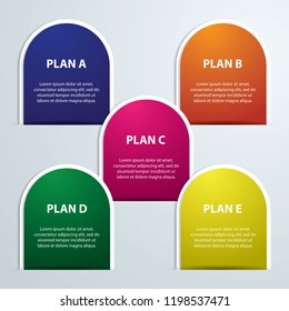 Rounded infographics timeline label vector illustration