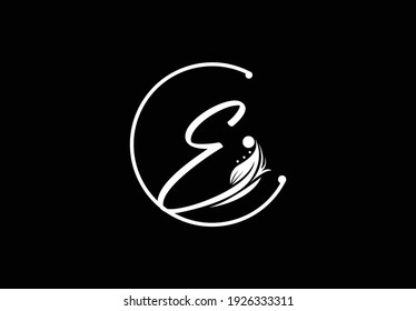 Rounded Initial E Linked Beauty Simply Florish Logo