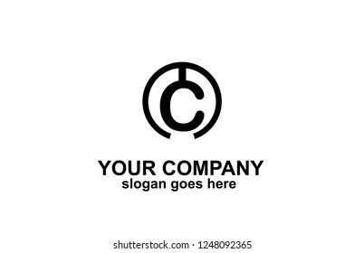 Rounded Initial Monogram C logo design
