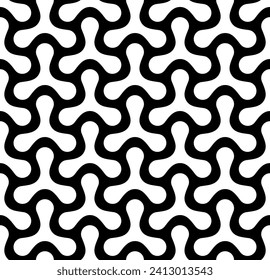 rounded Irregular maze stripe of Repeating Pattern vector, abstract lines seamless patterns.