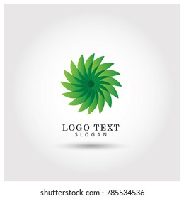 Rounded Leaf. Symbol & Icon Logo Vector Template