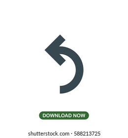 Rounded left arrow icon vector