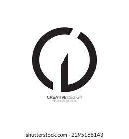 Rounded letter C D with creative line art unique minimal logo