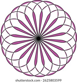 abgerundete helle violette abstrakte Blume 