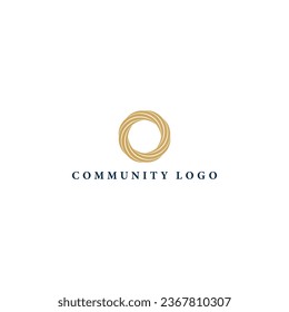 Rounded Line Linked Icon Isolated on White Background. Usable for Teamwork and Family Logos. Flat outline Vector Logo Vector Icon Symbol Template