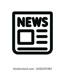 Rounded Lineart News Publication Paper Daily Information Icon Graphic