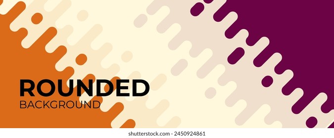 rounded lines abstract banner background with red and orange color. vector illustration