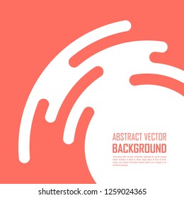 Rounded lines background. Coral, white abstract background.