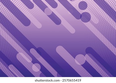 Rounded lines and halftone background. Gradient Purple and blue color. Vector illustration.