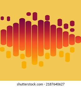 Rounded Lines Halftone on Orange Background