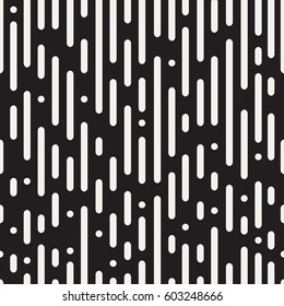 Rounded lines seamless pattern. Black and white abstract background. Vector illustration.