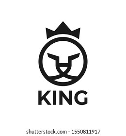 rounded Lion head wear crown logo design