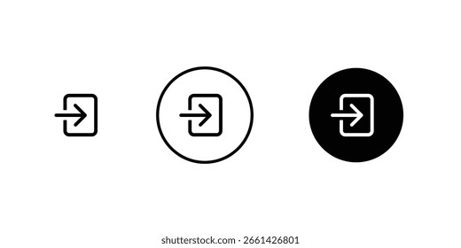 Conjunto de iconos de Inicio de sesión redondeado Símbolos de entrada circular para UI y diseño de acceso