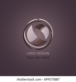 Rounded logo colored pink and purple on dark purple background