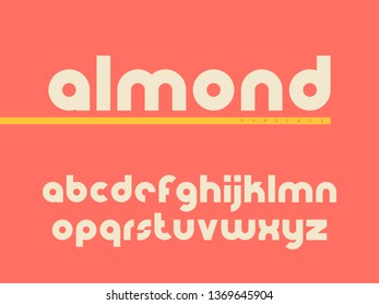 Rounded lowercase font. Latin alphabet letters. Vector illustration