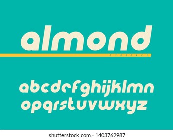 Rounded lowercase font. Latin alphabet letters. Vector illustration