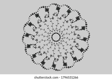 rounded mandala art with background